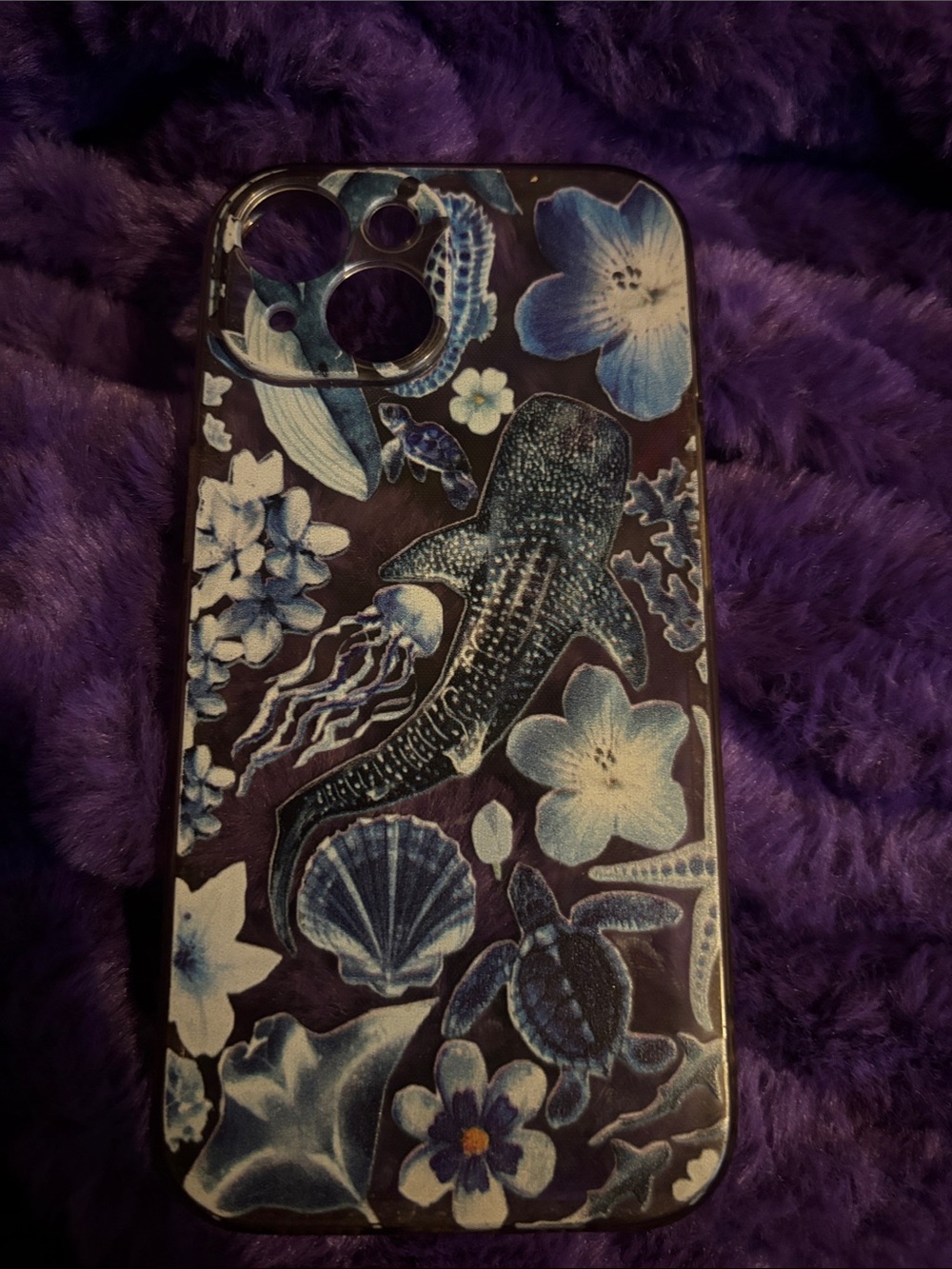 Floral Ocean Blue Phone Case - Unbranded